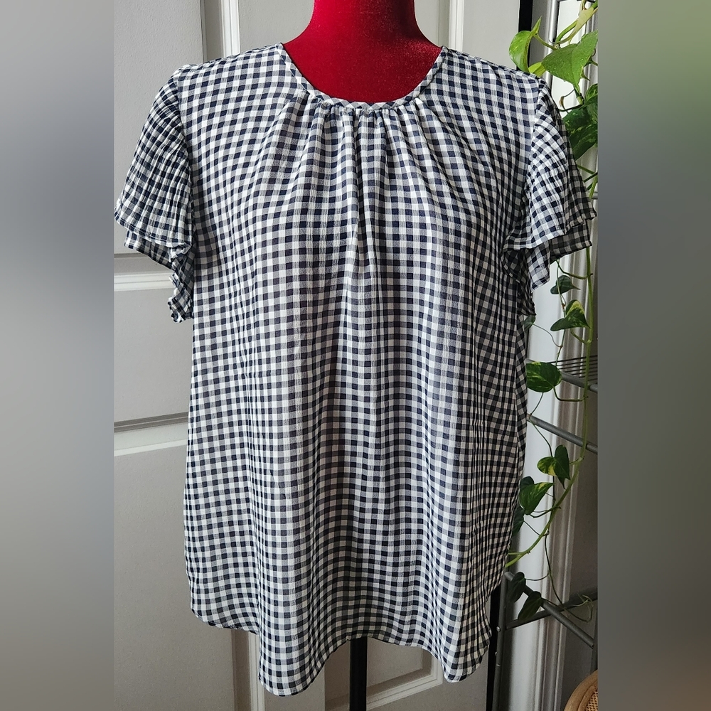 Ann Taylor short sleeve print blouse